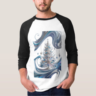 Camiseta Fluid Abstrato Art com torção de Natal