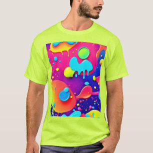 Camiseta Fluid Color Chaos: Trabalho de arte digital dinâmi
