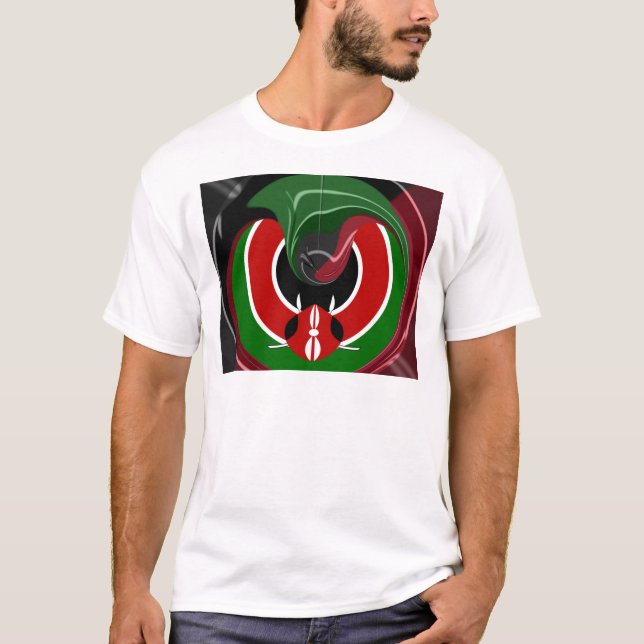 Camiseta Fluid Kenya Flag Hakuna Matata (Frente)