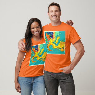 Camiseta Fluidez da Alegria: Ondas Abstratas