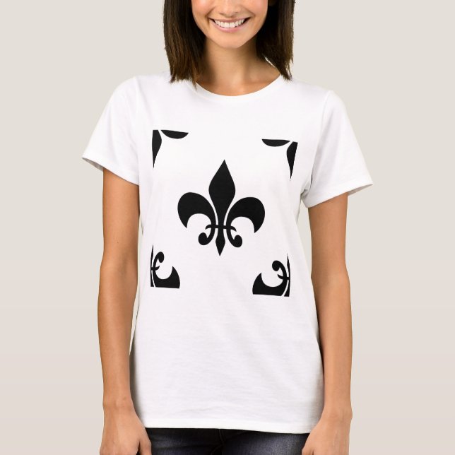 Camiseta Flur de lis preto (Frente)