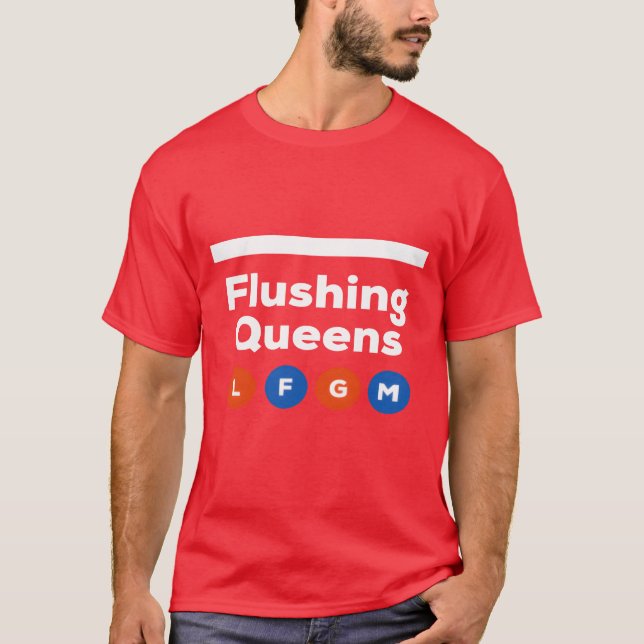 Camiseta Flushing Queens LFGM Metrô retrô (Frente)