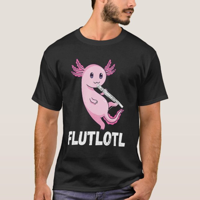 Camiseta Flute Axolotl Flute Player Music Instrument Flute  (Frente)