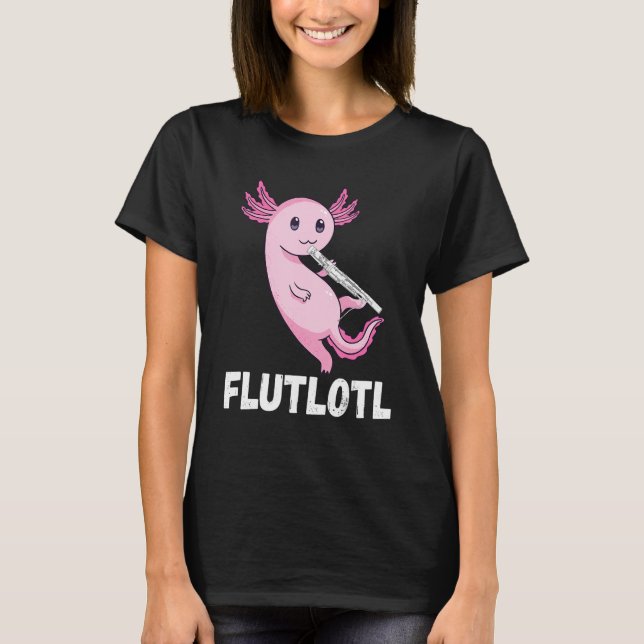 Camiseta Flute Axolotl Flute Player Musical (Frente)