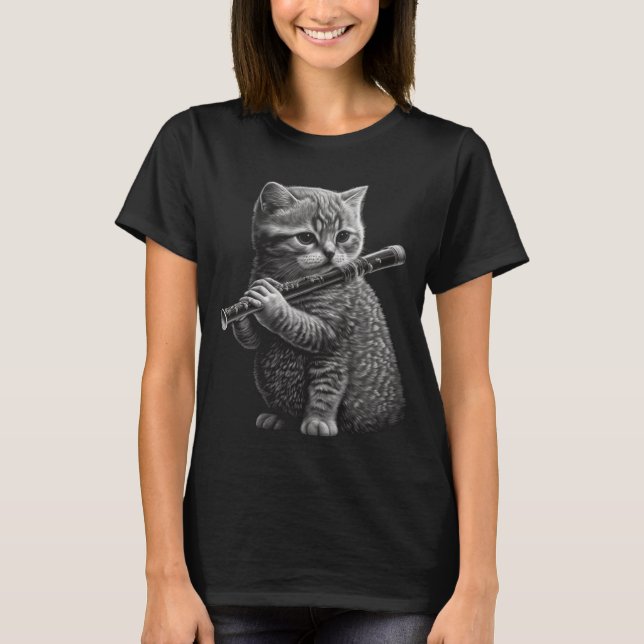 Camiseta Flute Cat (Frente)
