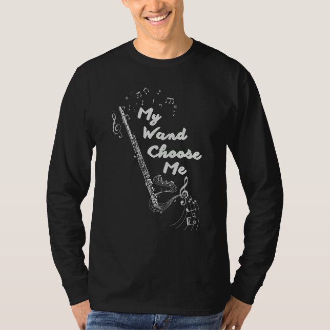 Camiseta Flute Flutis My Wand Choose Me Music Note (Frente)