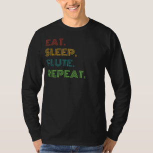 Camiseta Flute Frenzy: Coma, Dorme, Flute Repete Engraçado