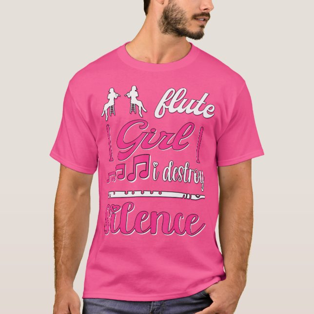 Camiseta Flute Girl I Destroy Silence Flutist Flute (Frente)