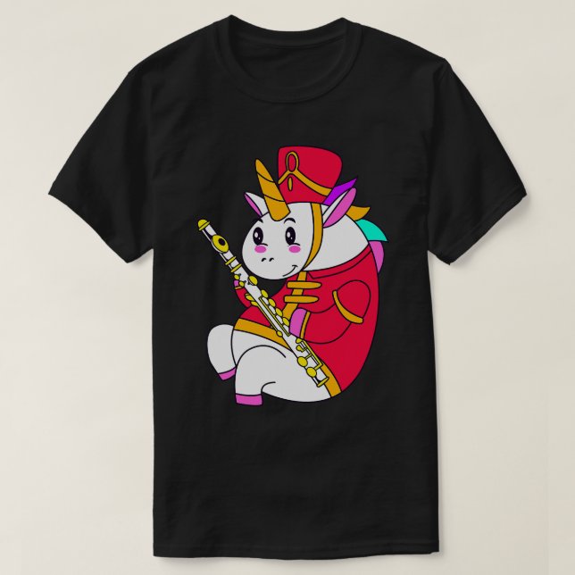 Camiseta Flute Para Meninas Adolescentes Unicorn Flute (Frente do Design)
