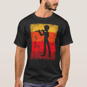 Camiseta Flute Player Música Flute Reproduzindo Flute Vinta