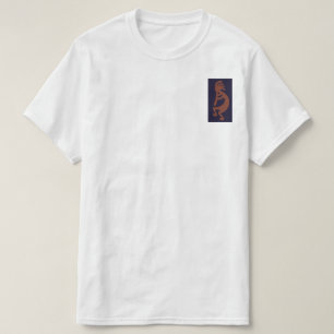 Camiseta Flute Playing Kokopelli Figura 1 - Azul no vermelh