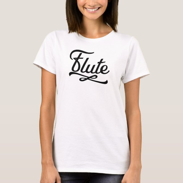 Camiseta Flute Retro Text - Banda de Música (Frente)
