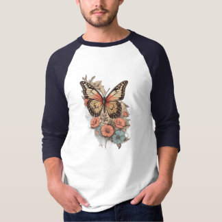Camiseta Flutter Vintage: Borboleta Retroativa