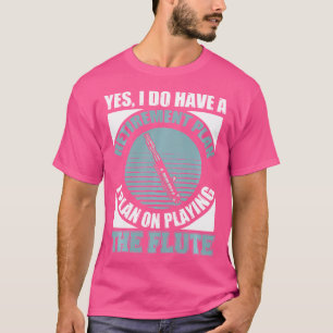 Camiseta Flutuação Engraçada Flute Flute Aposentado Flute P