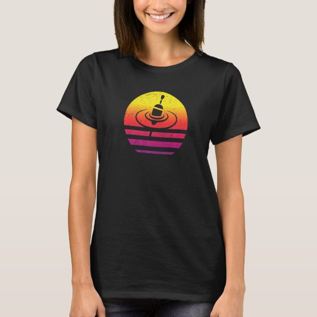 Camiseta Flutuador de pesca estilo retrô vintage (Frente)