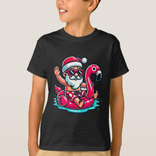 Camiseta Flutuador Flamingo Natal Praia Natal Divertido Em