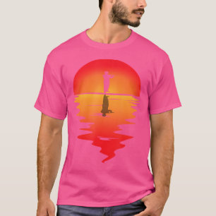 Camiseta Flutuante Vintage Sunset Music Instrumento Fluti