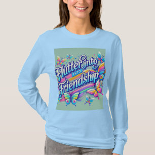 Camiseta "Flutuar para a Amizade" Projetado com manga compr