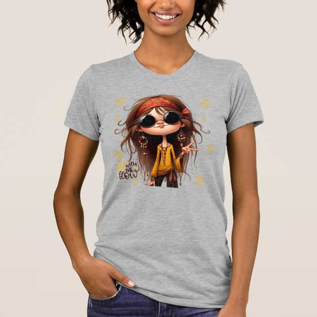 Camiseta Fluxo Chic Ladky Hippie Ladies T-Shirt (Frente)