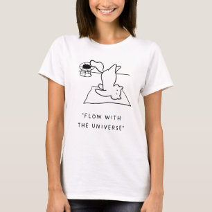 Camiseta Fluxo com o Universo Ilustração de Gato de Yoga