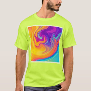 Camiseta Fluxo de Arte Líquida Vibrante