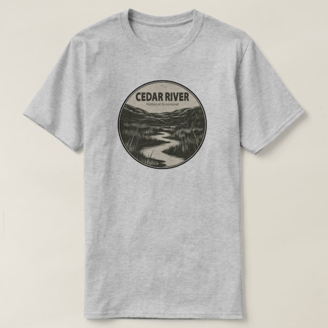Camiseta Fluxo de Grassland Nacional do Cedar River (Frente do Design)