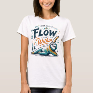 Camiseta Fluxo de Preguiça de Yoga de Dentro da Mente Gráfi