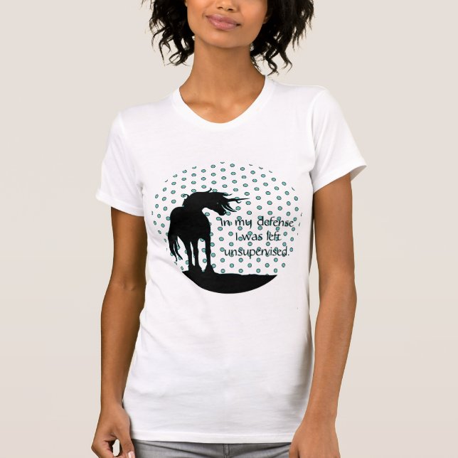 Camiseta Fluxo de Unicórnio (preto e lacre/Em minha defesa) (Frente)