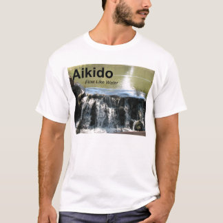 Camiseta Fluxo do Aikido como o t-shirt da água (com kanji