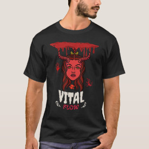 Camiseta Fluxo Vital Retro Halloween Designs De Demônio San
