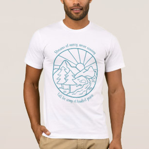 Camiseta Fluxos de Paisagem Compaixão Azul