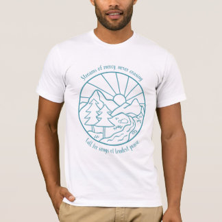 Camiseta Fluxos de Paisagem Compaixão Azul