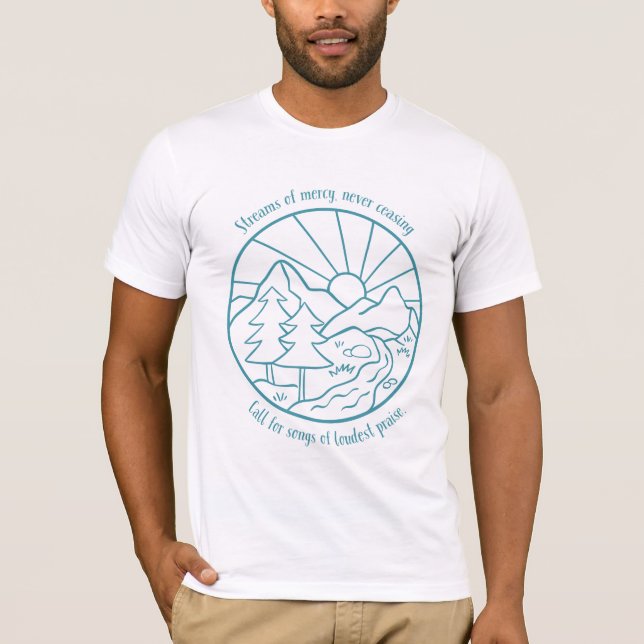Camiseta Fluxos de Paisagem Compaixão Azul (Frente)