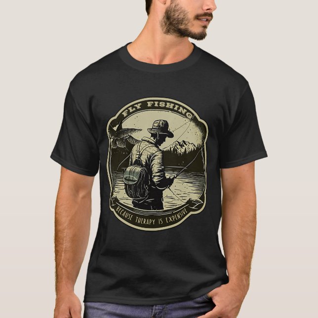 Camiseta Fly Fishing - Because Therapy Is Expensive - A Fly (Frente)