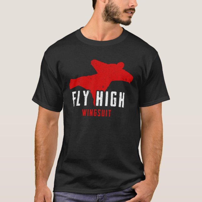 Camiseta Fly High Wingsuit  for Parachute Jumping (Frente)