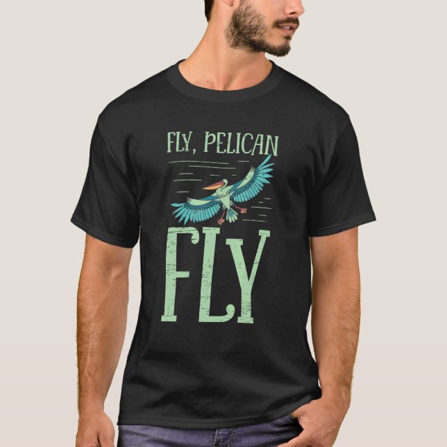 Camiseta Fly Pelican Fly Water Bird Animal Lover (Frente)