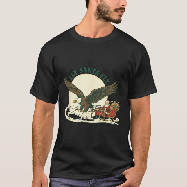 Camiseta Fly Santa Fly Christmas, Santa Football  (Frente)