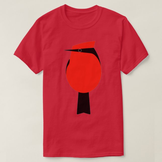 Camiseta Flycatcher de Vermilion Minimalista (Frente do Design)