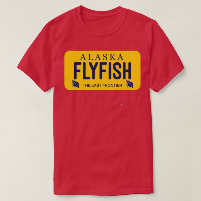 Camiseta Flyfish Alaska License Plate (Frente do Design)