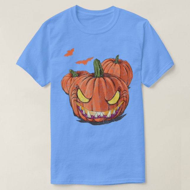 Camiseta Flying Bats Jack O Lanterna Halloween Costume Cree (Frente do Design)
