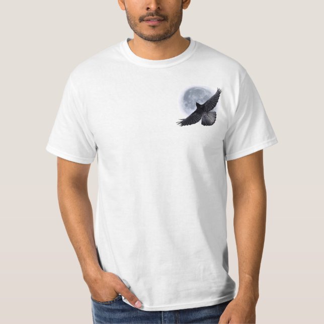 Camiseta Flying Black Raven Abraçando a Lua (Frente)