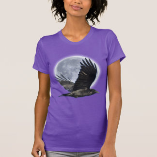 Camiseta Flying Black Raven e Full Moon T-Shirt