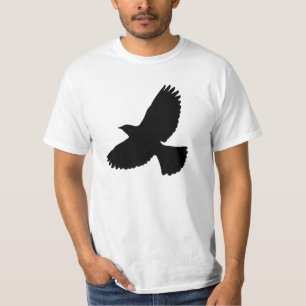 Camiseta Flying Crow and Fan Tail Silhouette