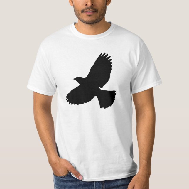 Camiseta Flying Crow and Fan Tail Silhouette (Frente)