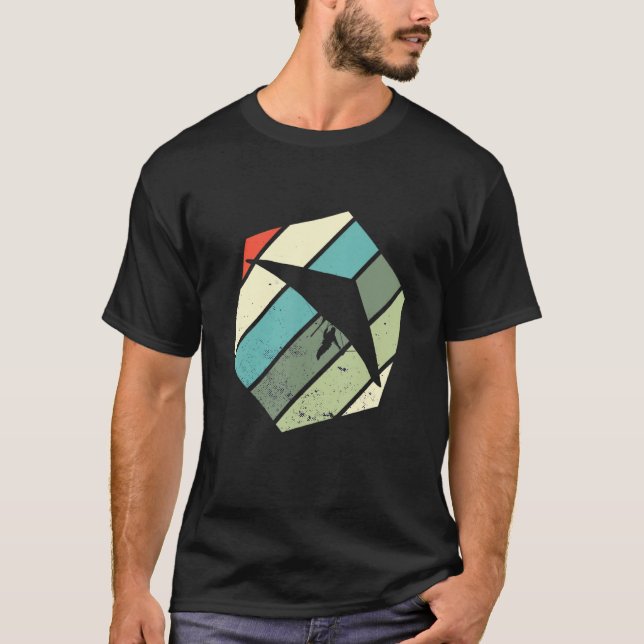 Camiseta Flying Hang Glider Soaring Hexa Retro Hang Gliding (Frente)
