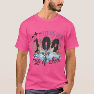 Camiseta Flying Into 100 Days Of School Duck Hunting 100Th 