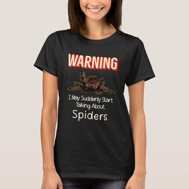 Camiseta Flying Jumping Spider Warning Spooder Mom Spooder  (Frente)