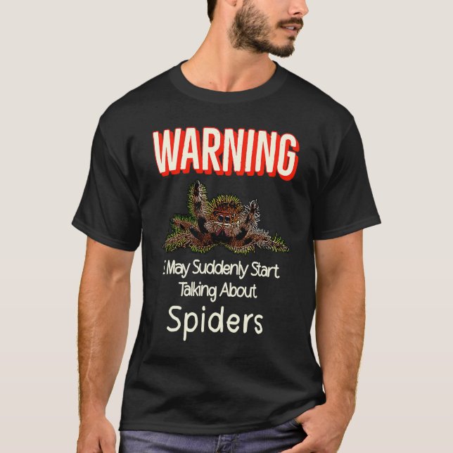 Camiseta Flying Jumping Spider Warning Spooder Mom Spooder  (Frente)