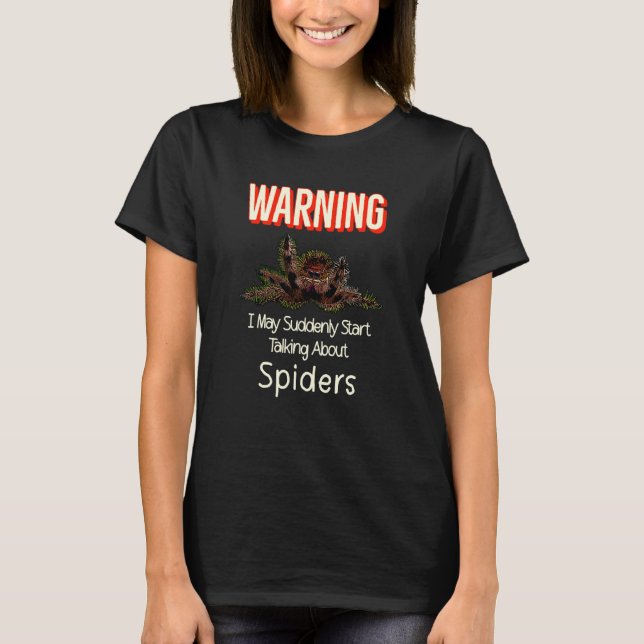 Camiseta Flying Jumping Spider Warning Spooder Mom Spooder  (Frente)