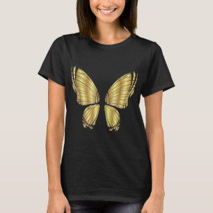 Camiseta Flying Metálico Dourado Butterfly Garden